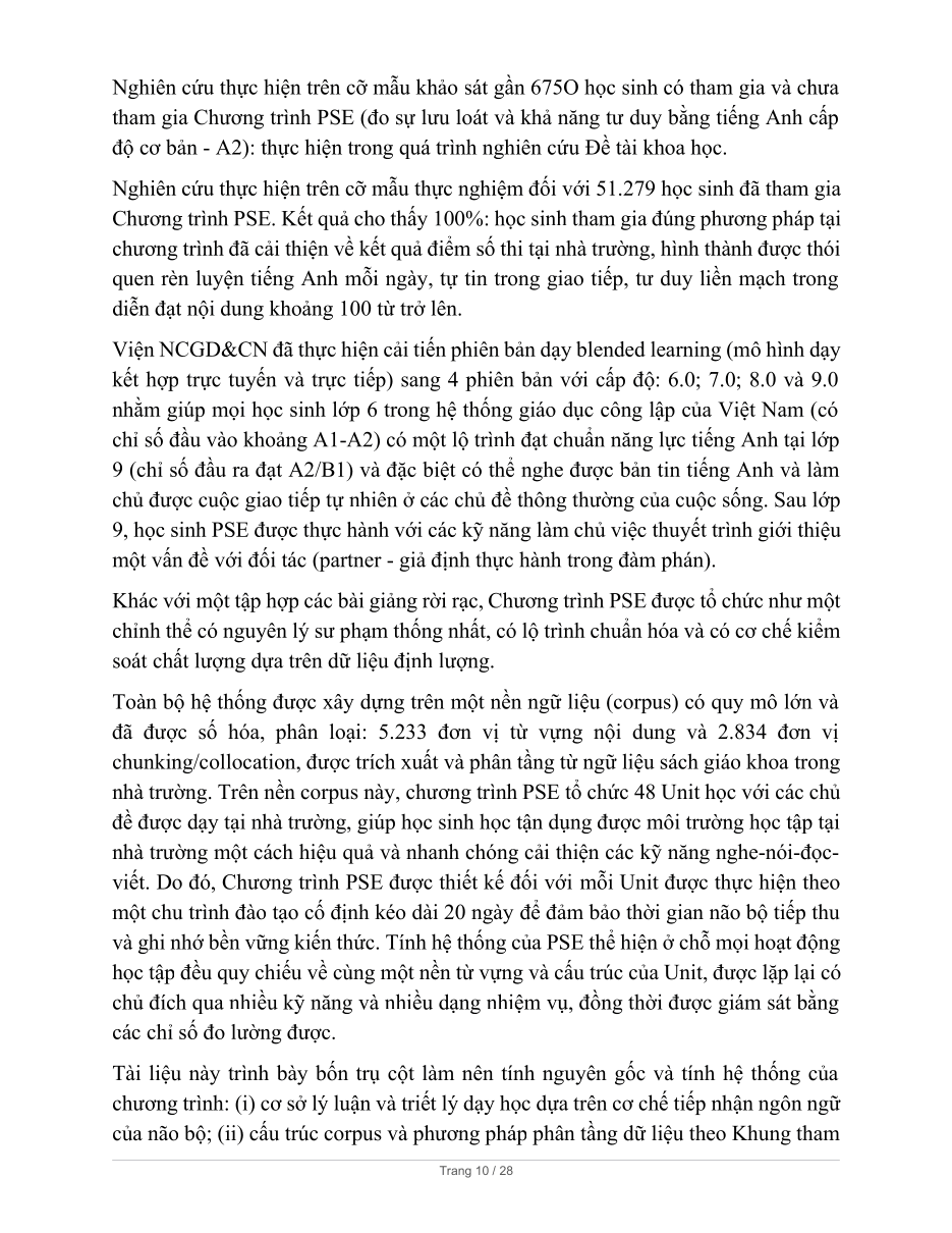 Ma trận chương trình PSE – trang 10