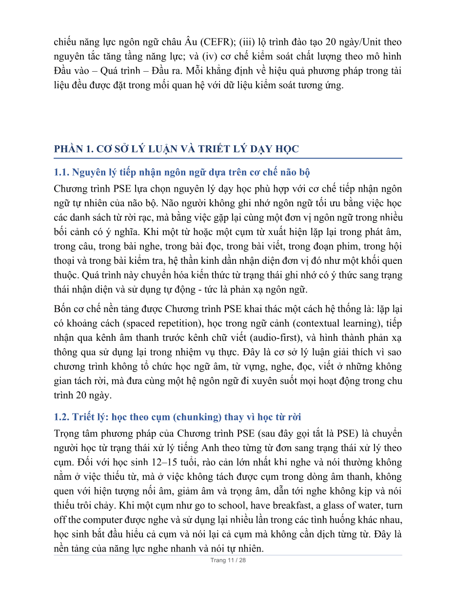 Ma trận chương trình PSE – trang 11
